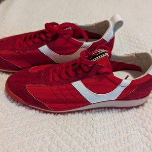 Red and White Athletic Women's Shoes